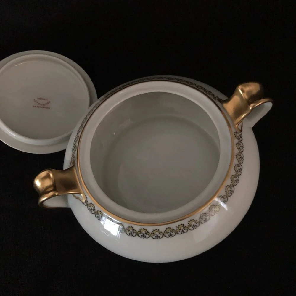 Haviland Limoges & Co Sugar & Creamer - Gold Accents - France